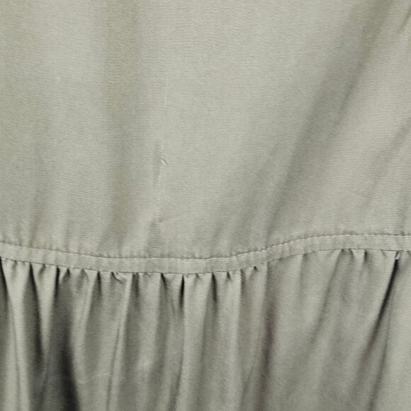 Cottagecore Boho Simple Fit Flare Olive Green Short Dress Summer TommyHilfiger 2 - Picture 2 of 12